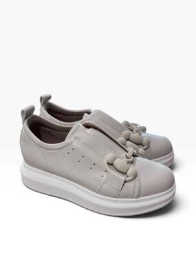 Atelier Warner Women’s Leather Platform Sneakers Chain Loafers Italy 37